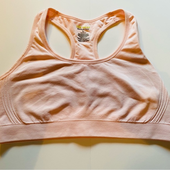 Tek Ger Pink Sprts Bra Size Large Medium Support ( pads in bra removed) - Picture 1 of 5